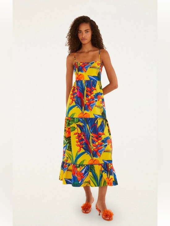 FARM Rio Dresses & Skirts - FARM RIO Bright Nature Yellow Maxi Dress  NWT Size S Small